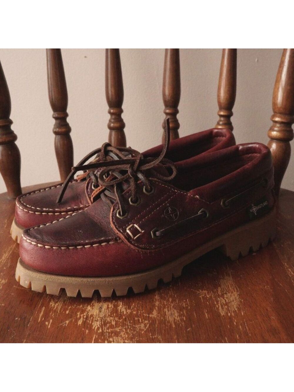 Eastland Burgundy Leather Boat Shoes Loafers